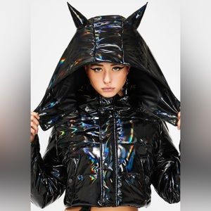 Club Exx Grand Theft Audio Holographic Puffer Jacket